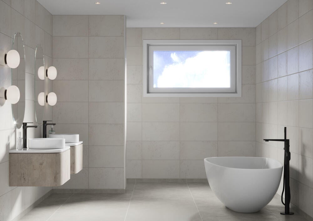 Fibo 1534 Sand Grande baderomsplate 2-pk