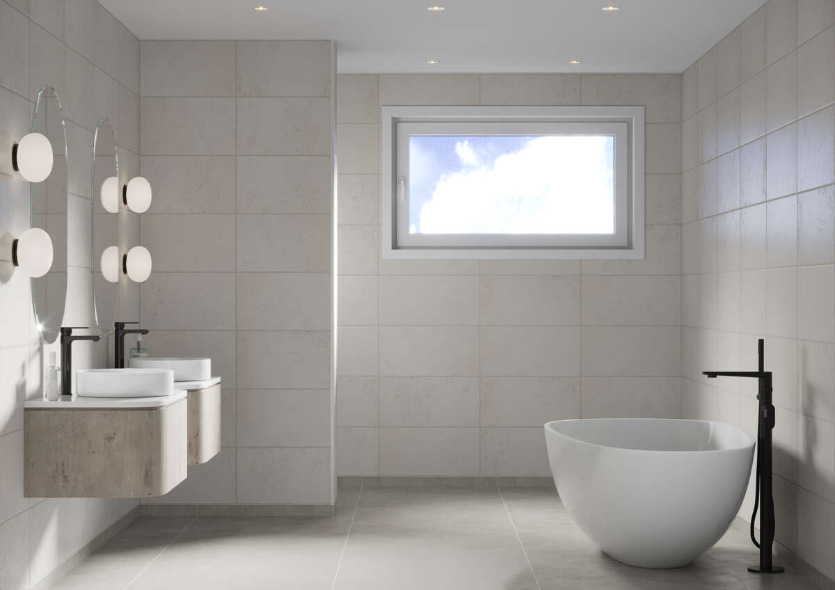 Fibo 1534 Sand Grande baderomsplate 2-pk