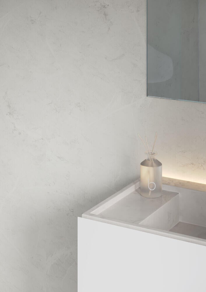 Fibo 2273-M00 S White Marble baderomsplate 2-pk