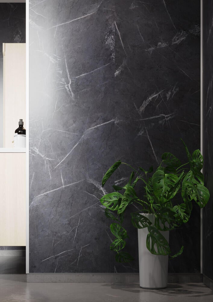 Fibo 2272-M00 S Black marble baderomsplate 2-pk