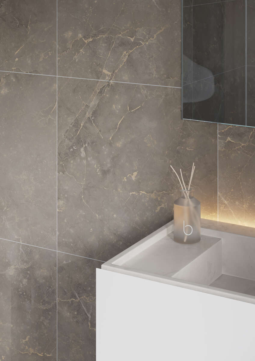 Fibo 2278-M6060 S Golden brown marble baderomsplate