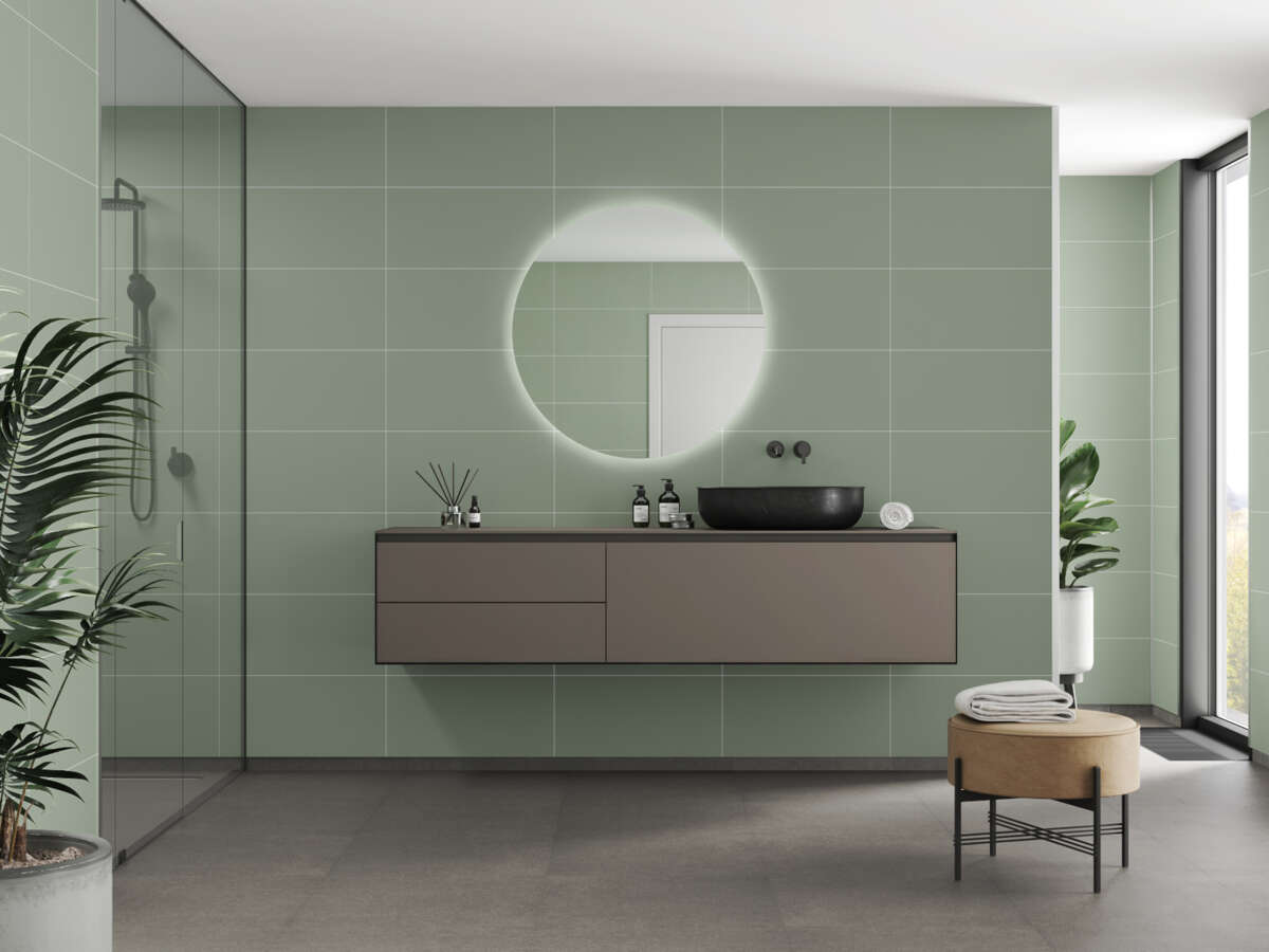 Fibo 5206-M6030 EM Olivegreen baderomsplate