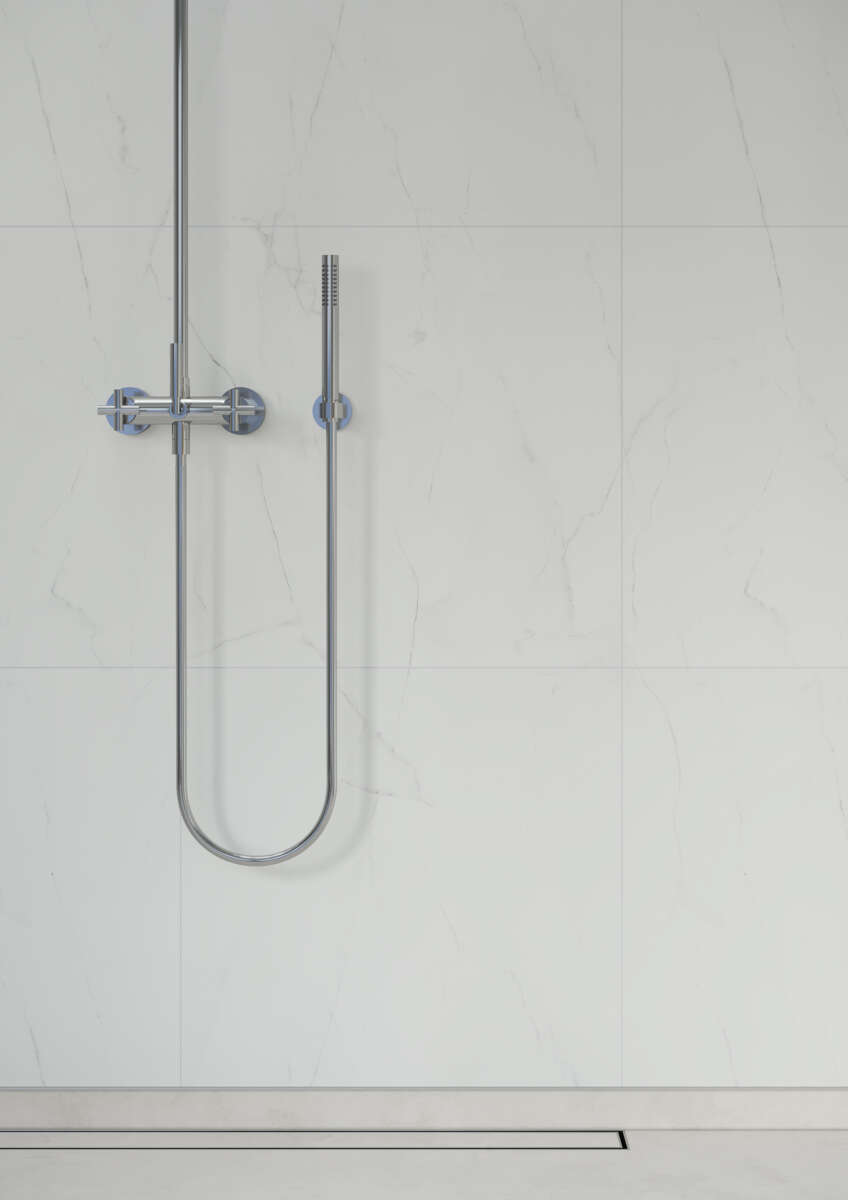 Fibo 3487 M6060 Bright Marble baderomsplate 2-pk