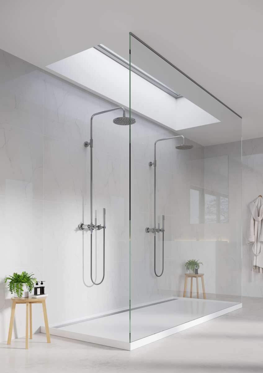 Fibo 3487 M6060 Bright Marble baderomsplate 2-pk