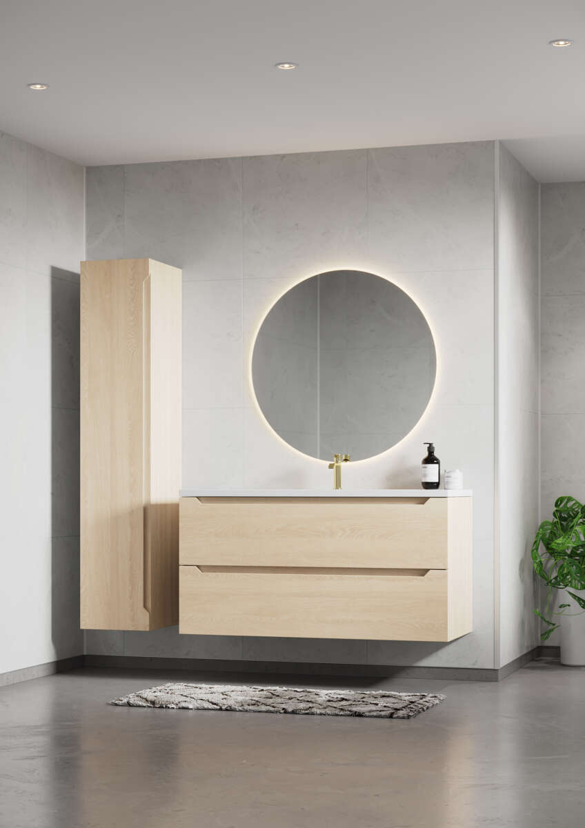 Fibo 2273-M6060 S White Marble baderomsplate 2-pk