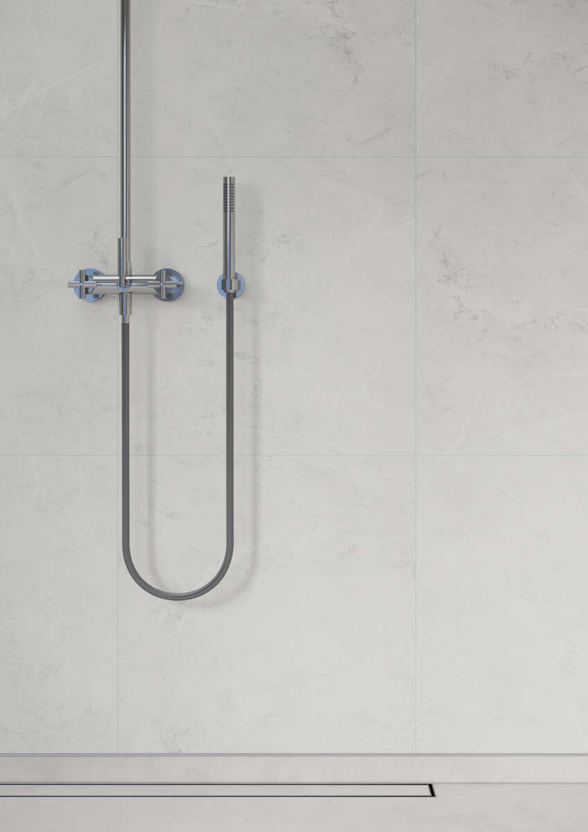 Fibo 2273-M6060 S White Marble baderomsplate 2-pk