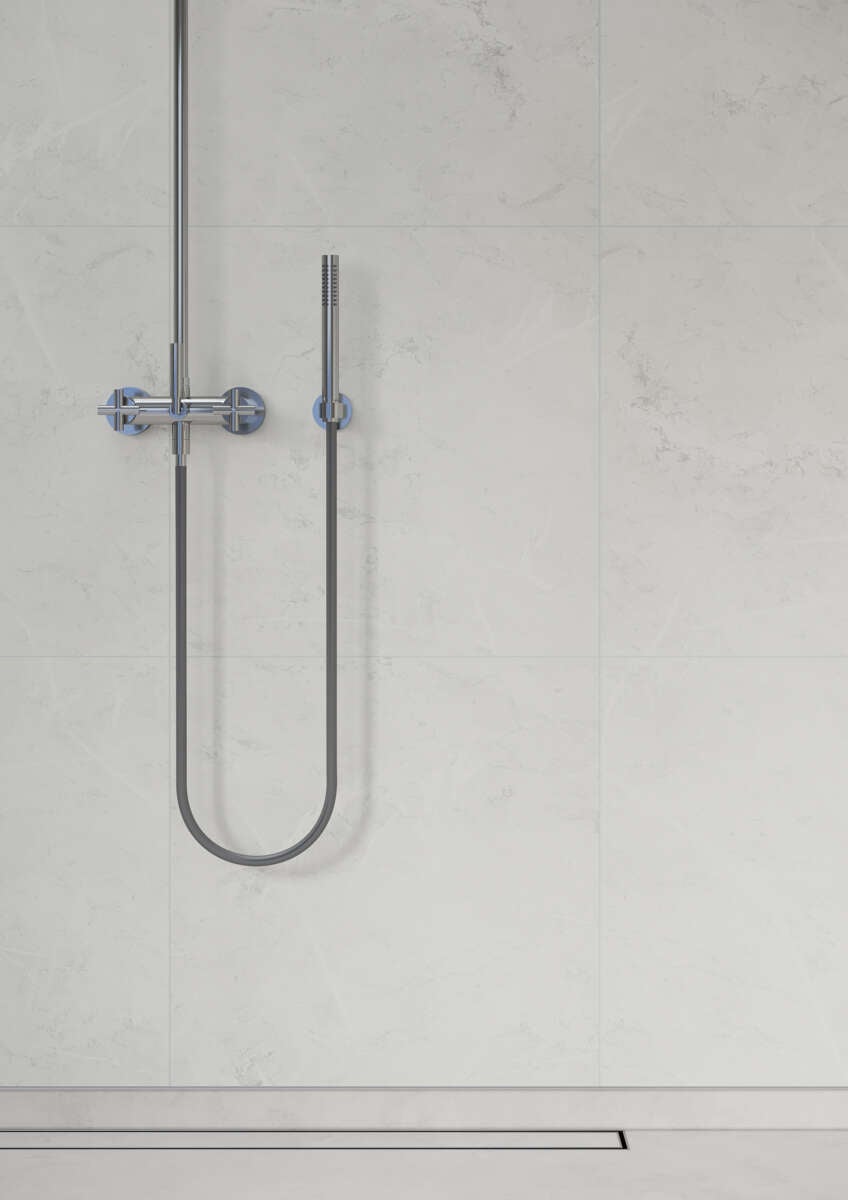 Fibo 2273-M6060 S White Marble baderomsplate 2-pk