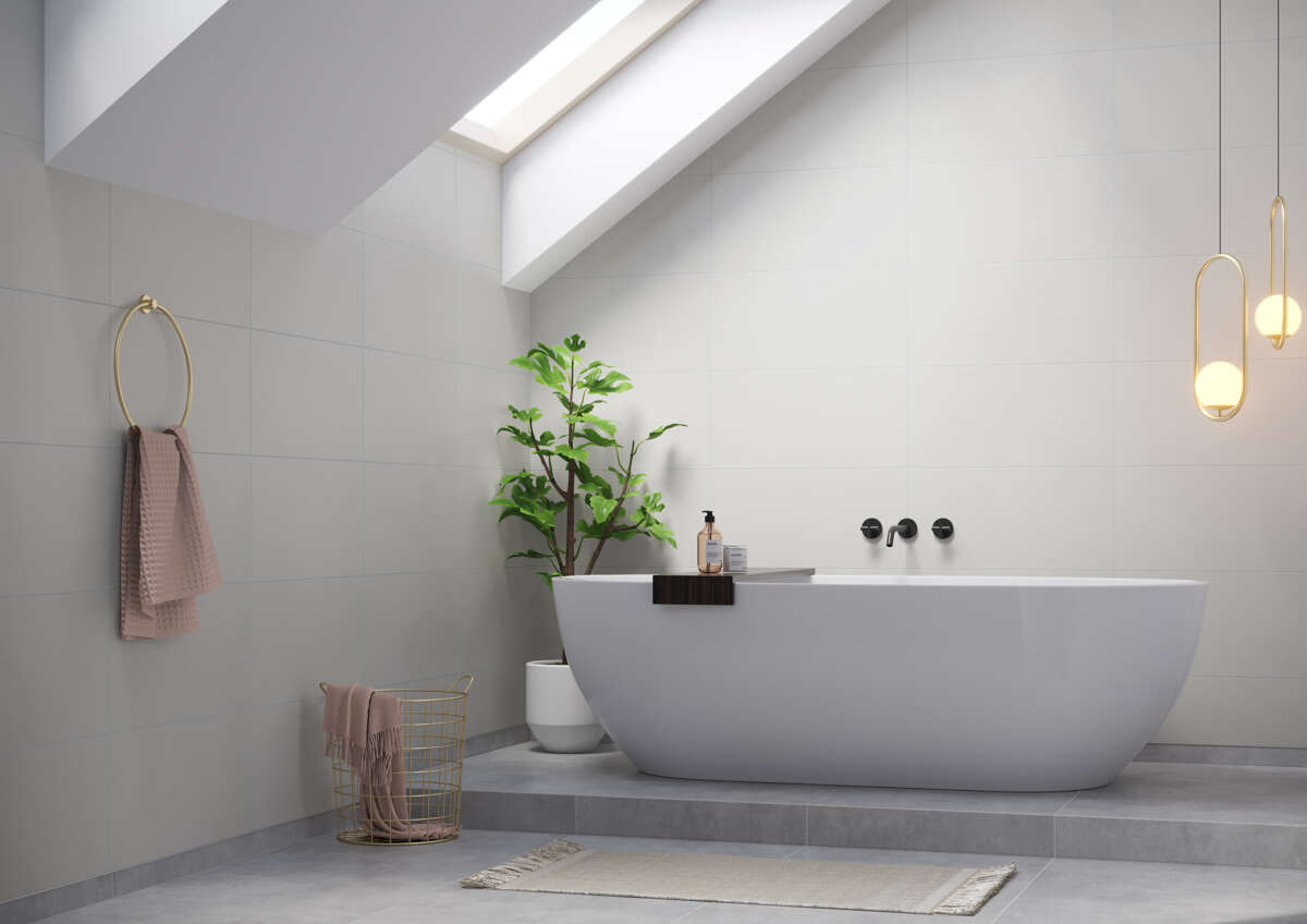 Fibo 2145-M6030 S Grey Cement baderomsplate 2-pk