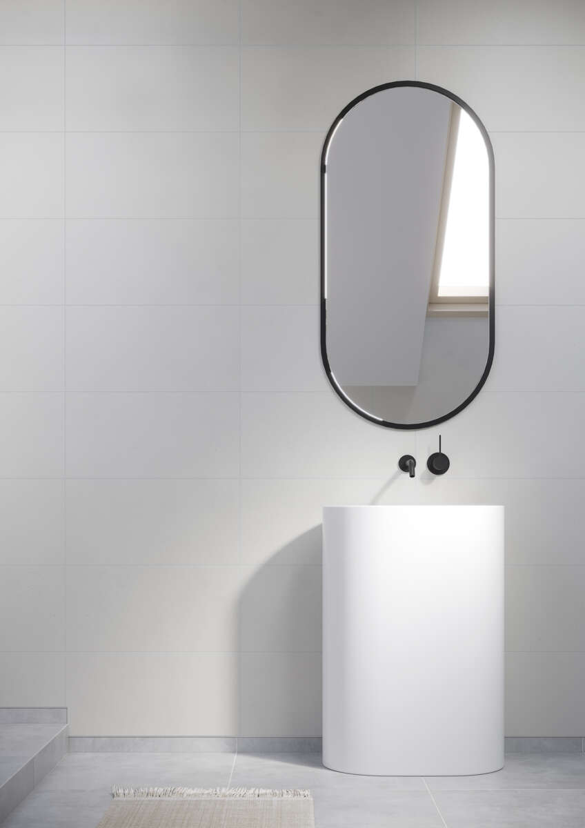 Fibo 2145-M6030 S Grey Cement baderomsplate 2-pk