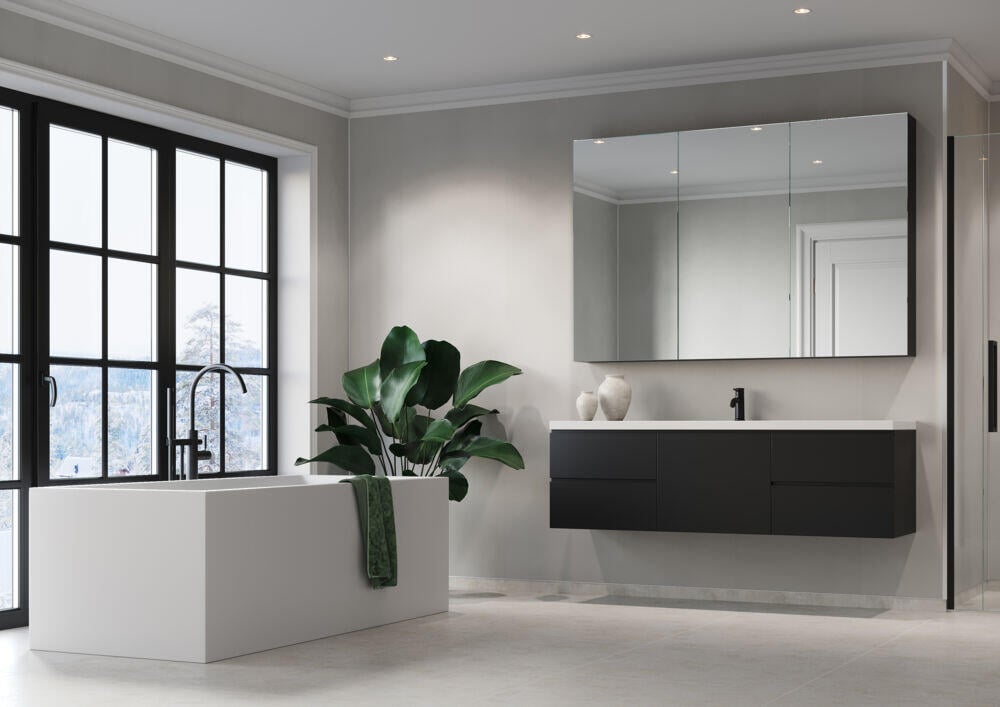 Fibo 2145-M00 S Grey Cement baderomsplate 2-pk