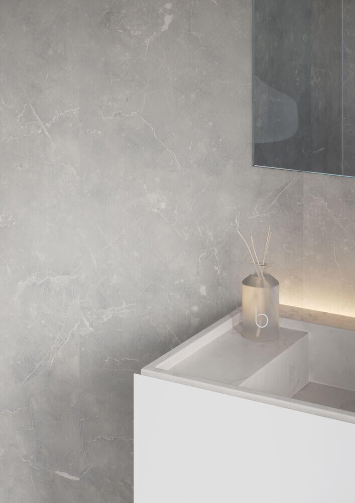 Fibo 2279-MOO S Silver Grey Marble baderomsplate 2-pk