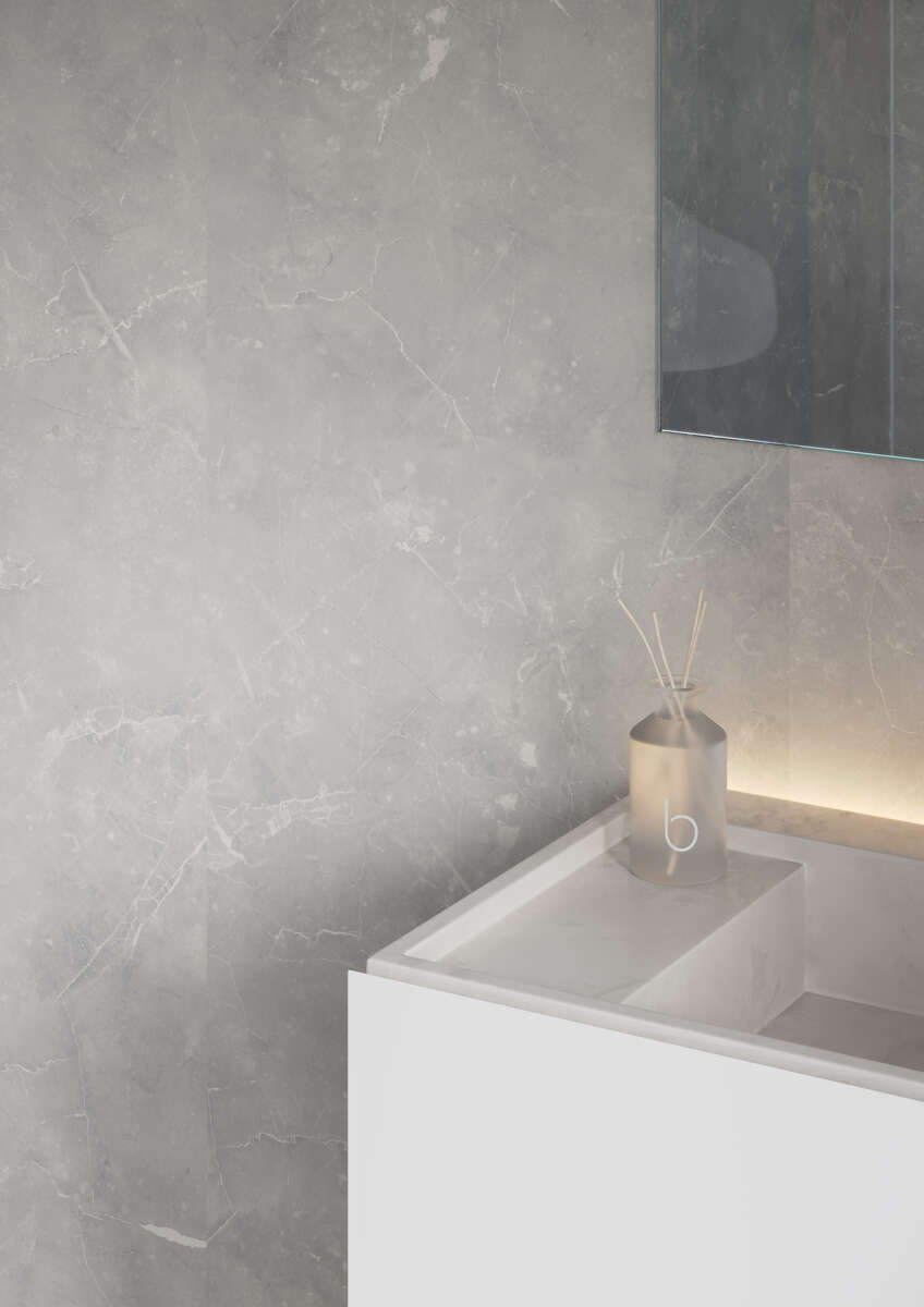 Fibo 2279-MOO S Silver Grey Marble baderomsplate 2-pk