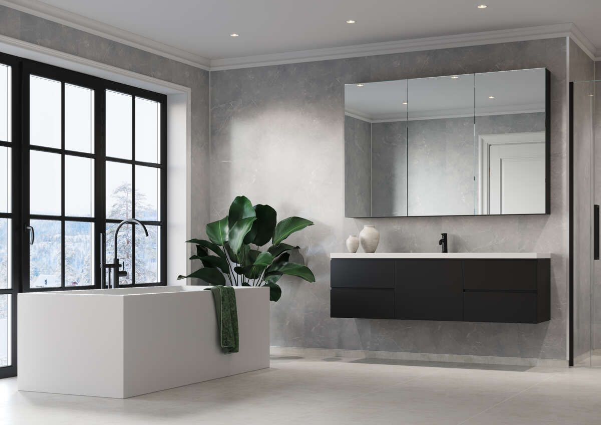 Fibo 2279-MOO S Silver Grey Marble baderomsplate 2-pk