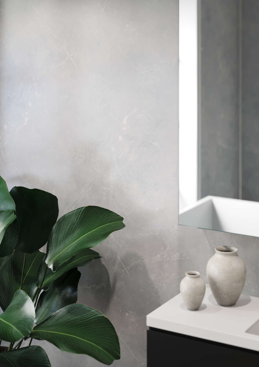 Fibo 2279-MOO S Silver Grey Marble baderomsplate 2-pk