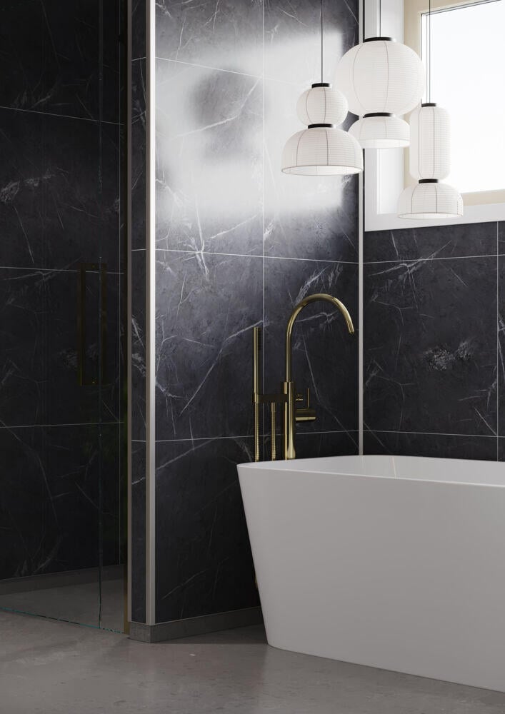 Fibo 2272-M6060 S Black Marble baderomsplate