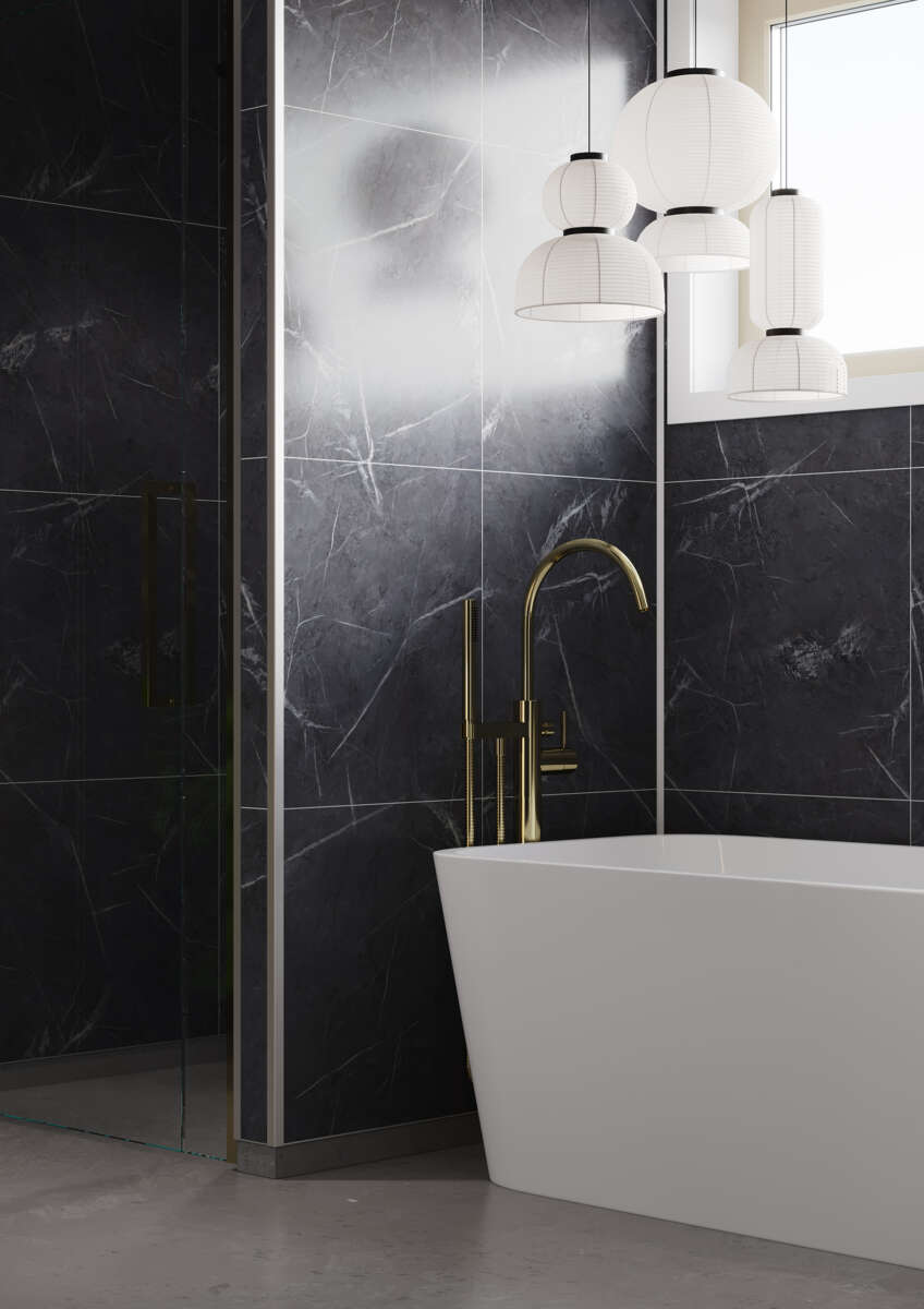 Fibo 2272-M6060 S Black Marble baderomsplate