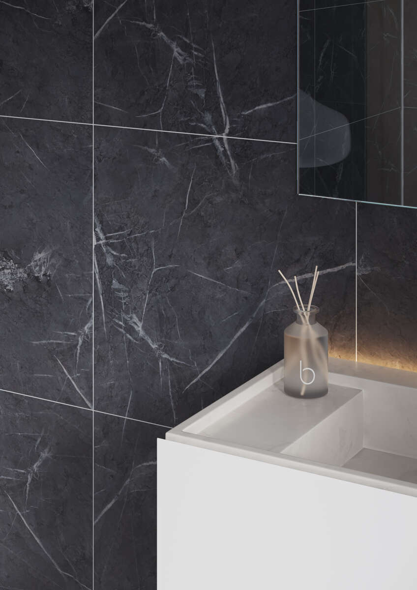 Fibo 2272-M6060 S Black Marble baderomsplate