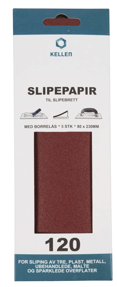 Slipepapir 80 x 230 mm 5 stk