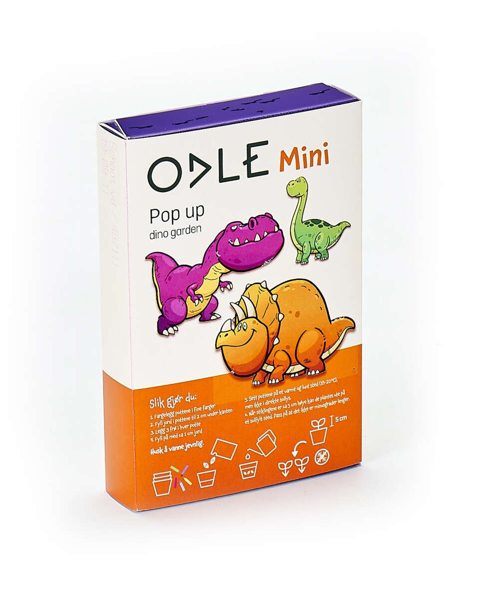 Odle dinosaurpotte med karsefrø