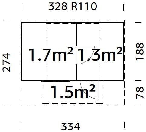 Palmako Badstutønne Anette 3,0+1,5 m2
