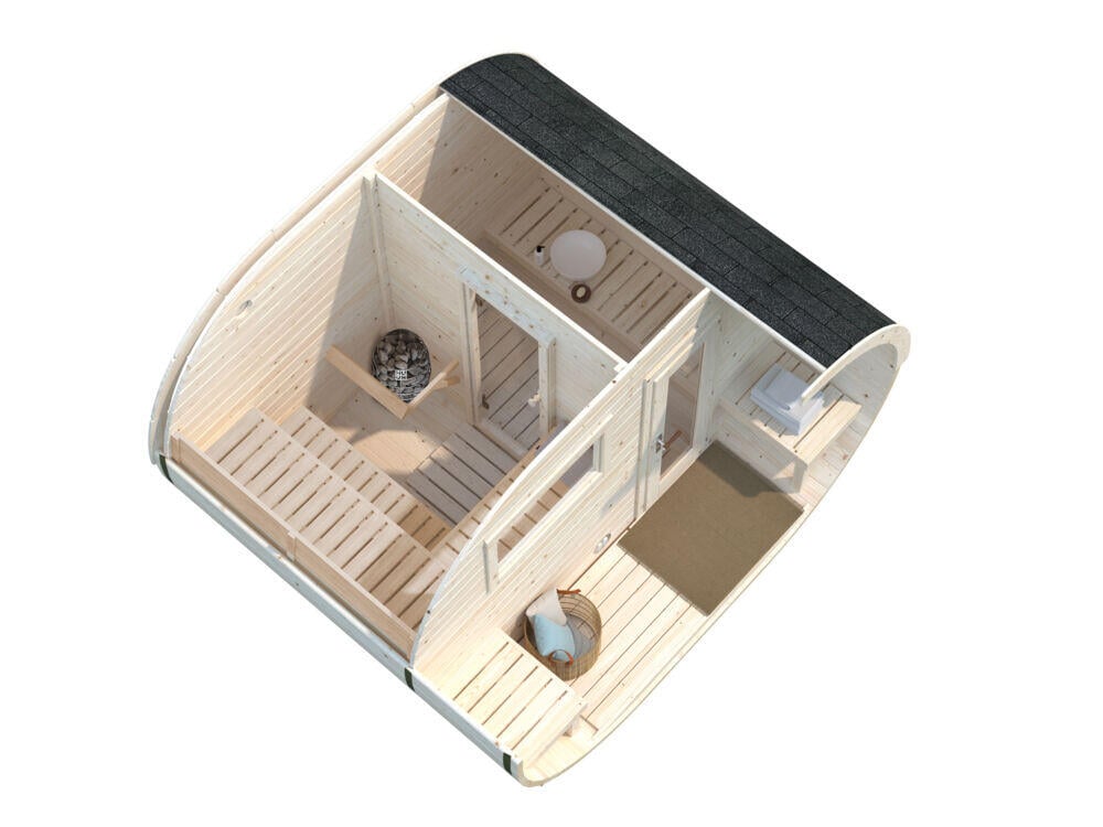 Palmako Badstutønne Anette 3,0+1,5 m2