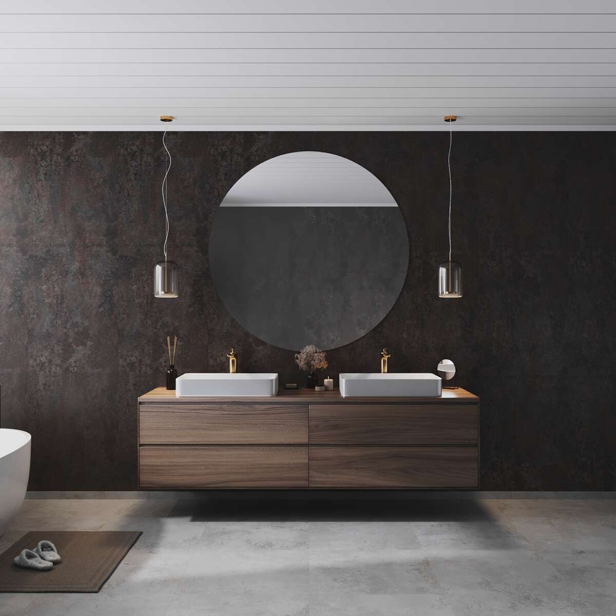 Smartpanel Wetwall Stone/Cement baderomspanel 2-pk