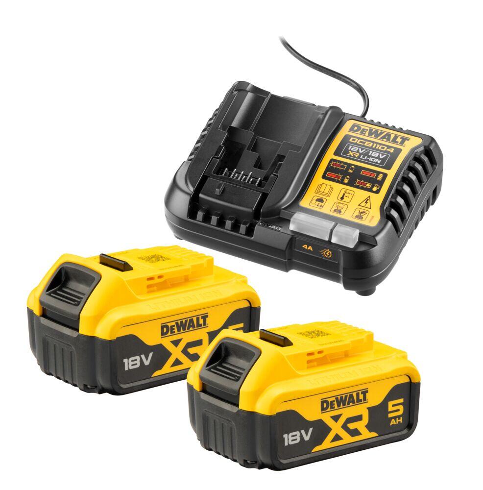 DeWalt DCB1104P2 2x5,0Ah batteri og lader