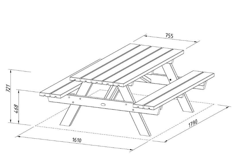 Palmako Ruby 18/24 bord/benkesett