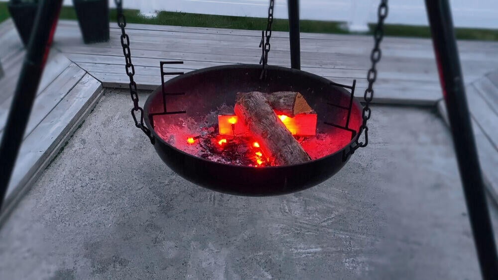 Lyslenke med glødende lys