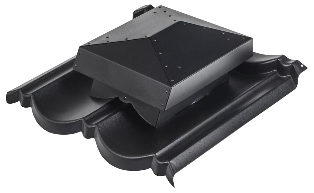 Isola takventil 250 stål exclusive matt sort