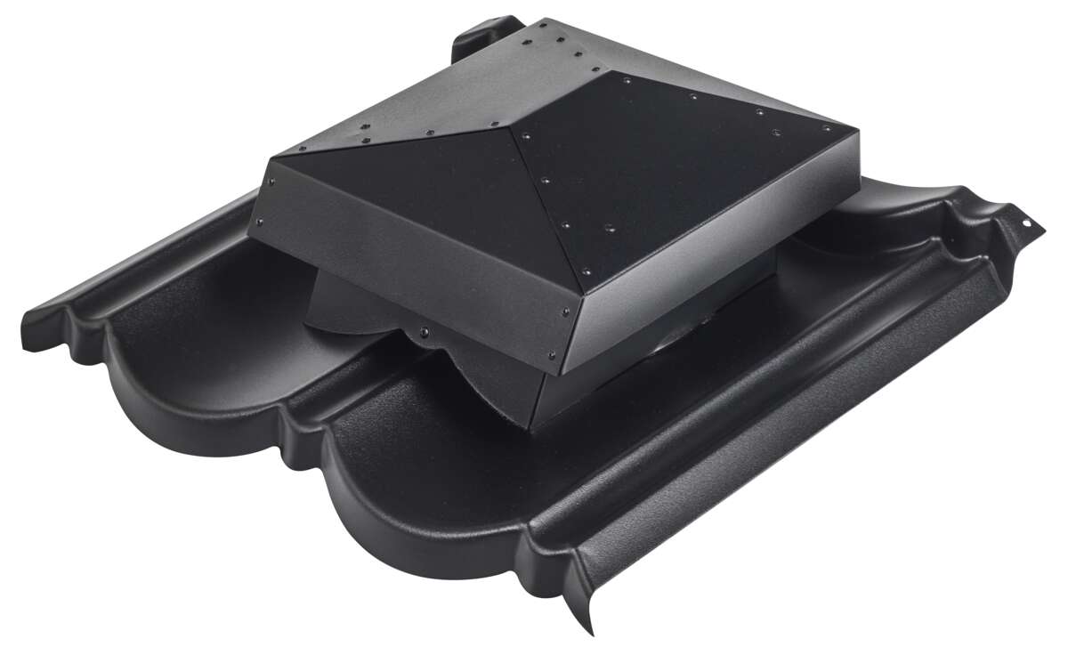 Isola takventil 250 stål exclusive matt sort