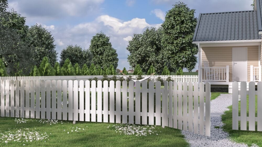 Palmako Kelda 8 180x80 cm hvitmalt hagegjerde