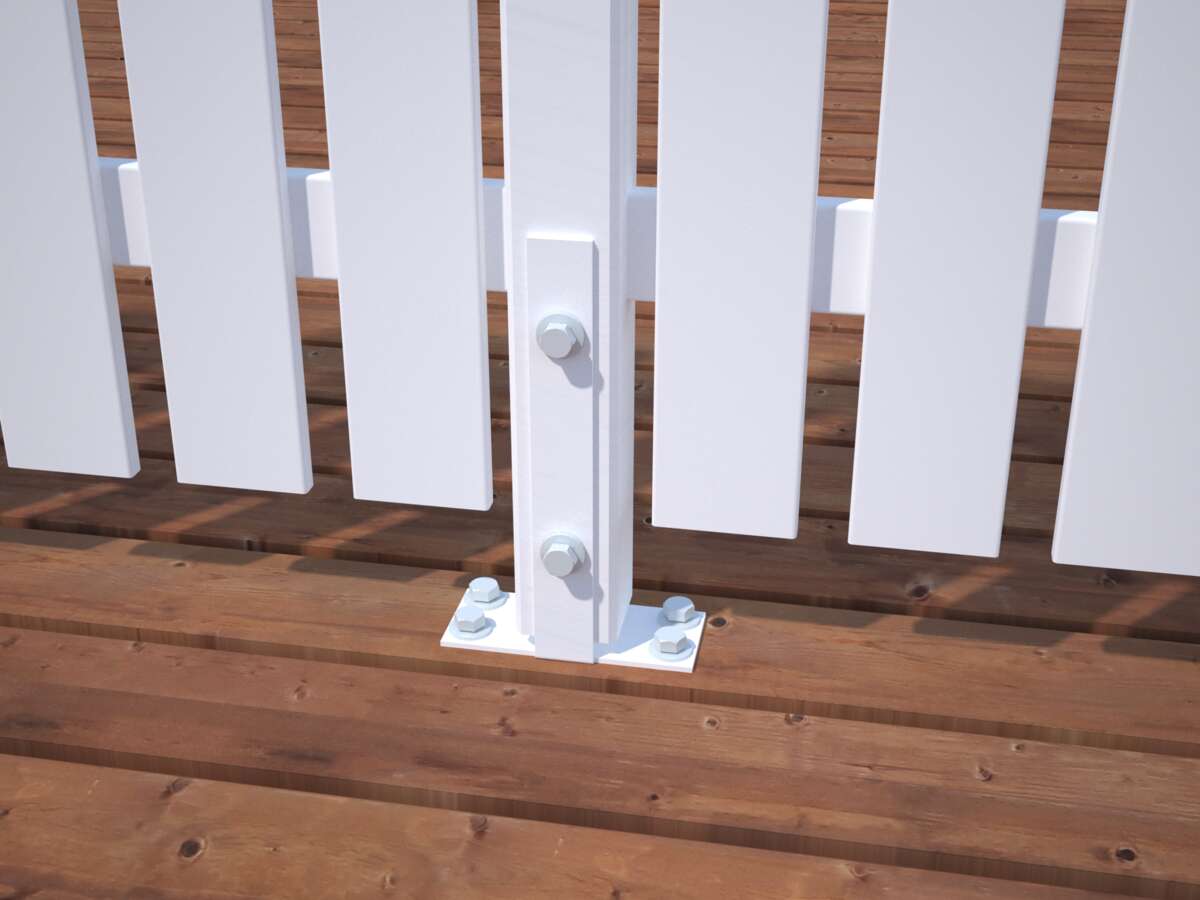 Palmako Kelda 8 180x80 cm hvitmalt hagegjerde