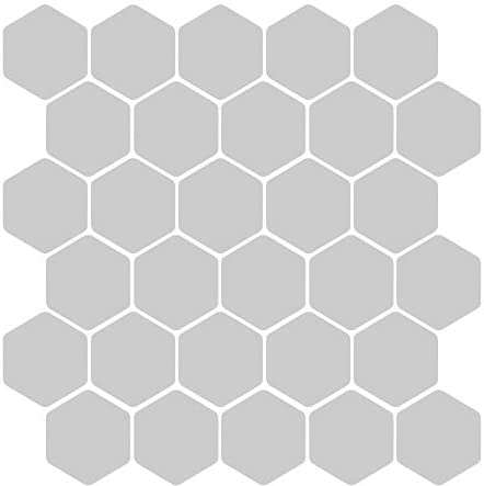 Selvklebende flis, grå Hexagon 10 pk.