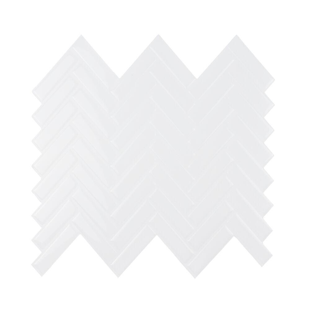 Selvklebende flis, Hvit V-Form 10 pk.