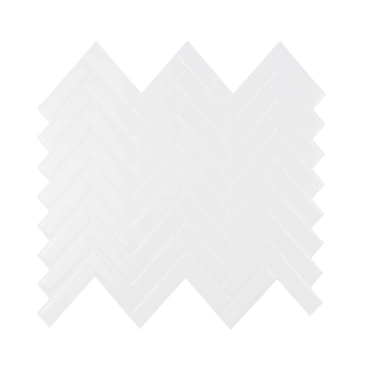 Selvklebende flis, Hvit V-Form 10 pk.