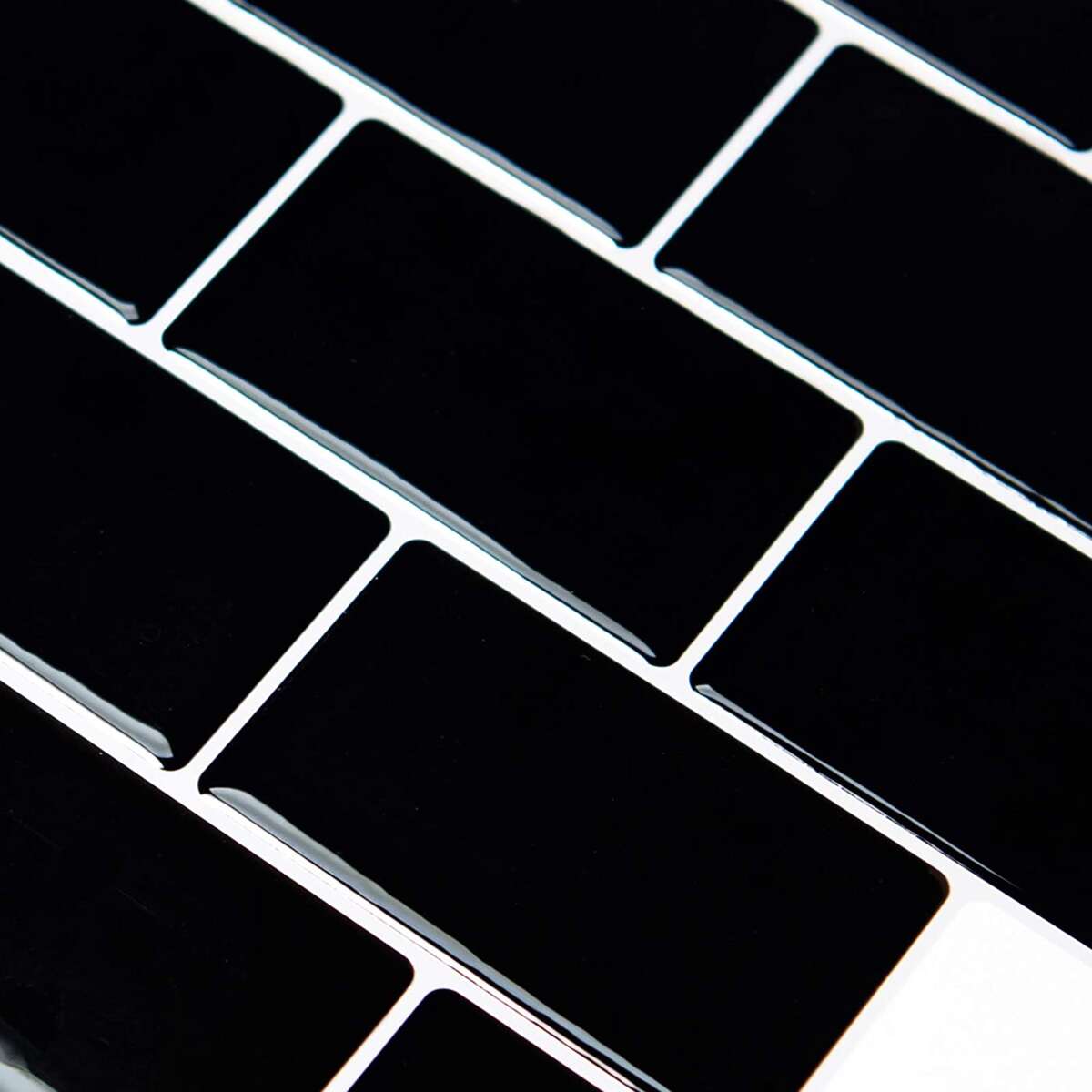 Selvklebende flis, svart Subway 10 pk.