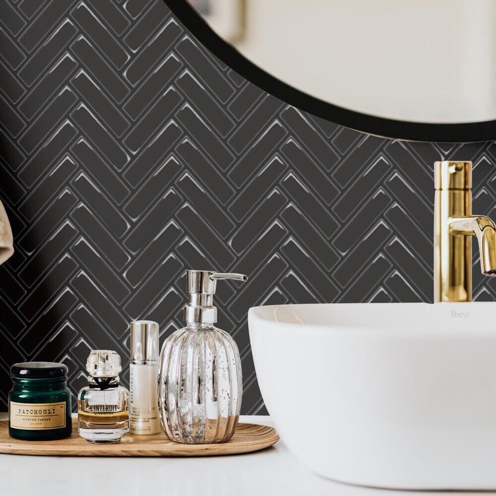 Selvklebende flis, svart V-Form 10 pk.