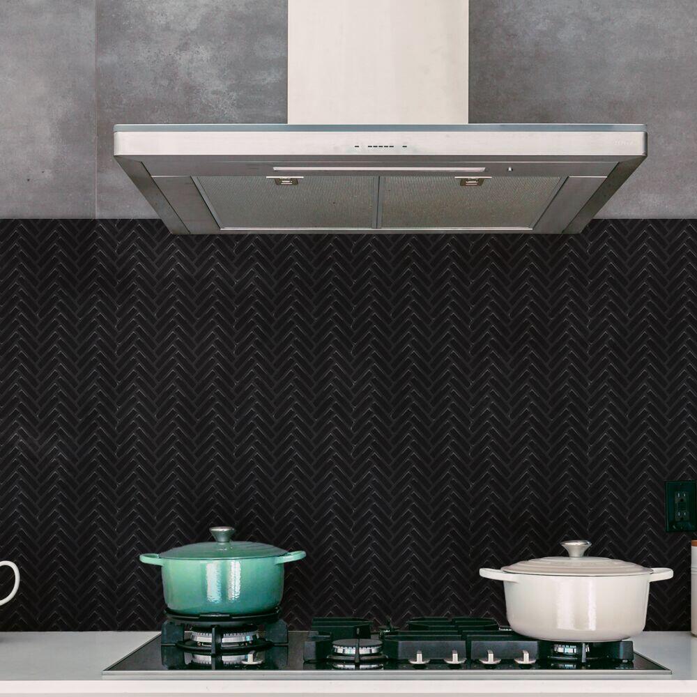 Selvklebende flis, svart V-Form 10 pk.