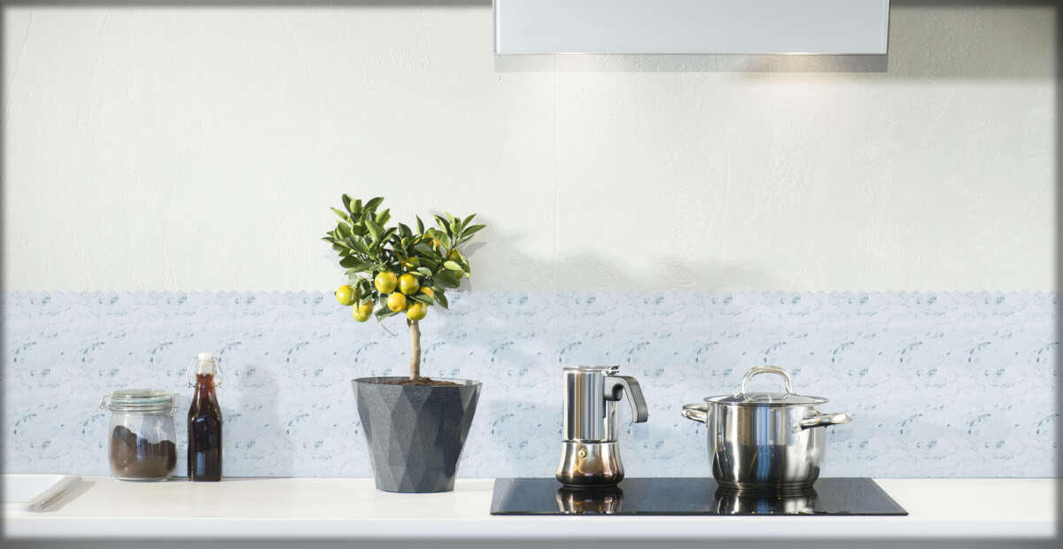 Selvklebende flis, Hvit marmor Hexagon 10 pk.