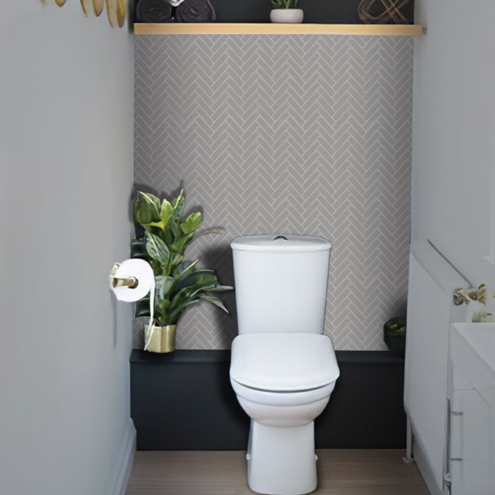 Selvklebende flis, Grå V-Form 10 pk.