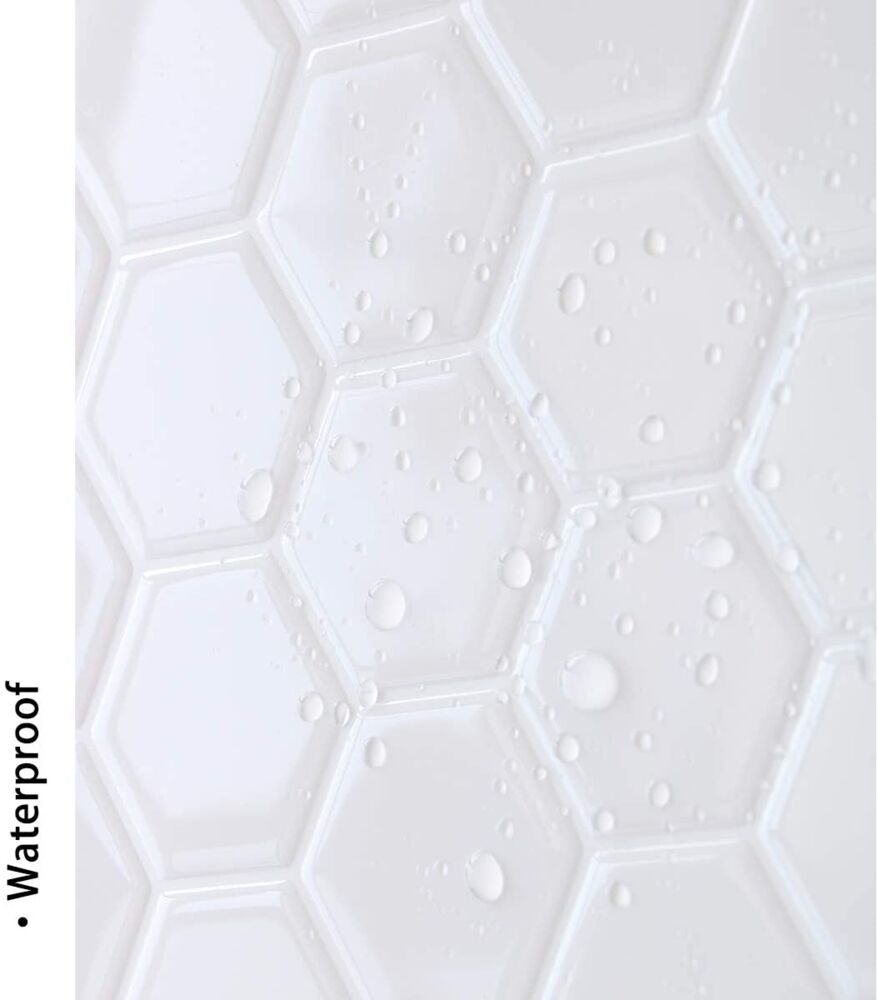 Selvklebende flis, Hvit Hexagon 10 pk.