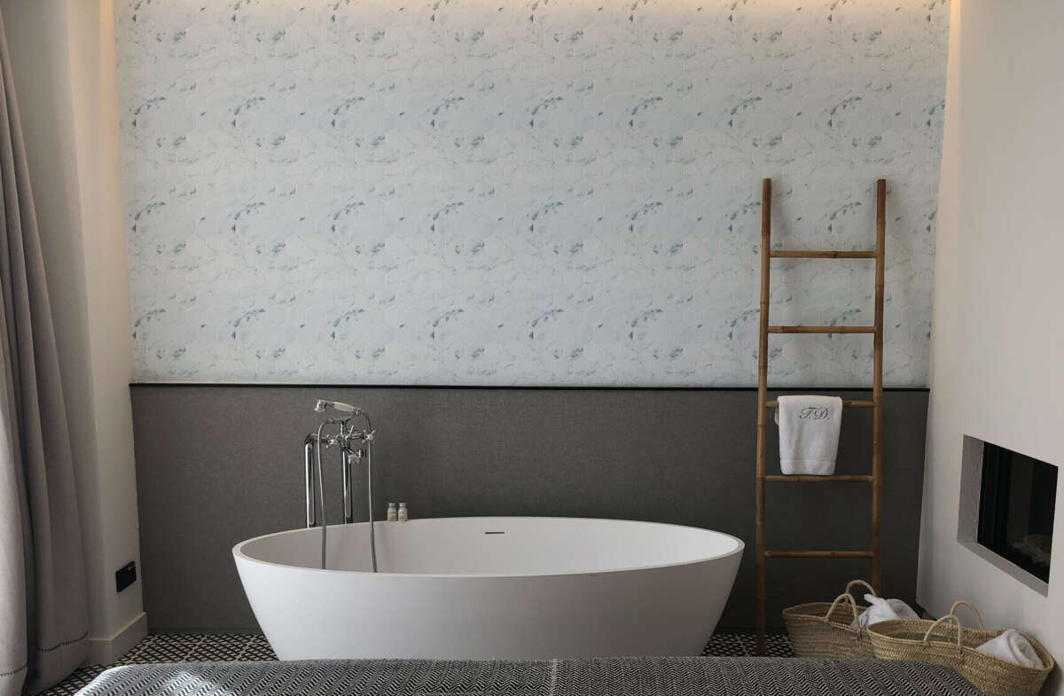 Selvklebende flis, Hvit marmor Hexagon 10 pk.