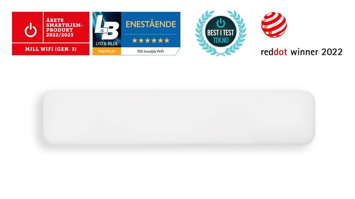 Mill Invisible WiFi Gen 3 1000W panelovn