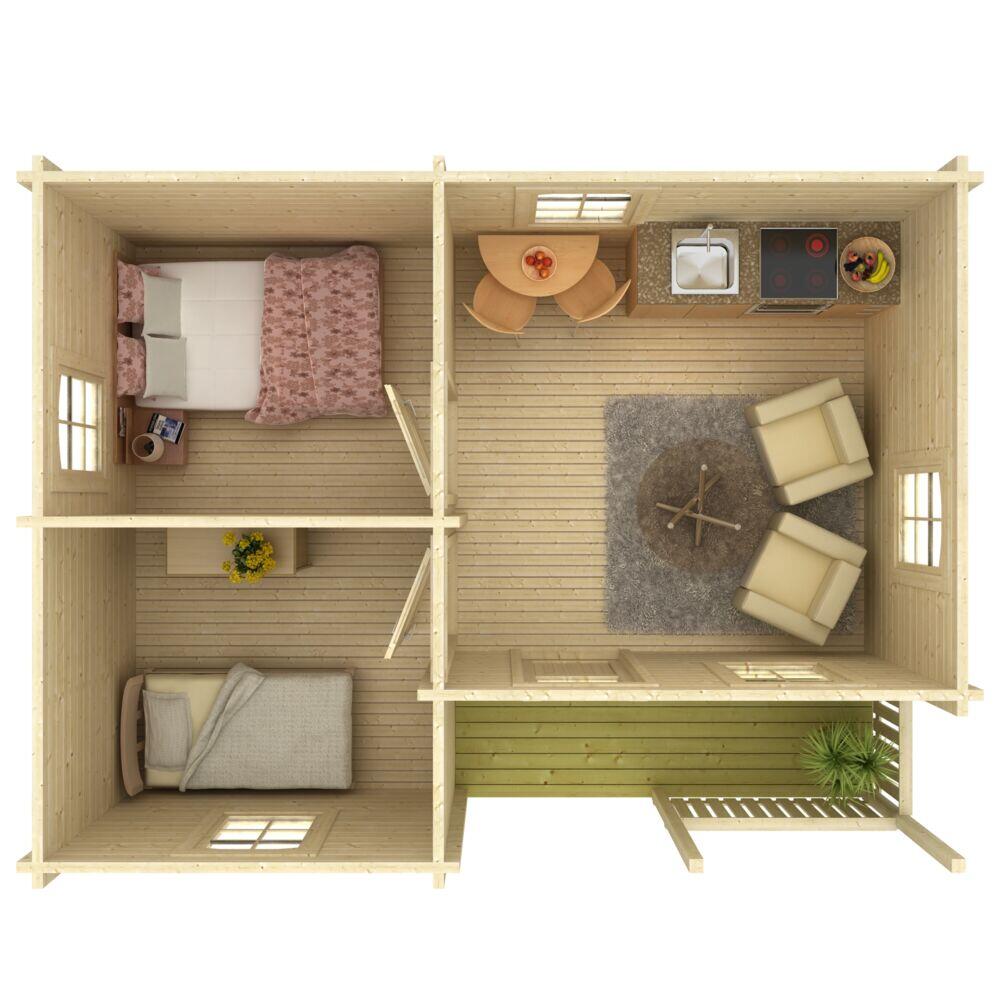 Palmako Hytte Sandra 21,5+3,7 m2