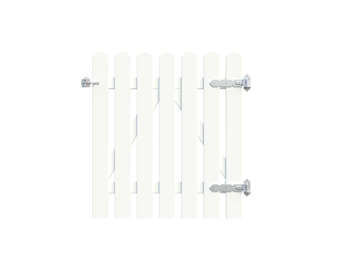 Palmako 8 hvitmalt port til hagegjerde Kelda