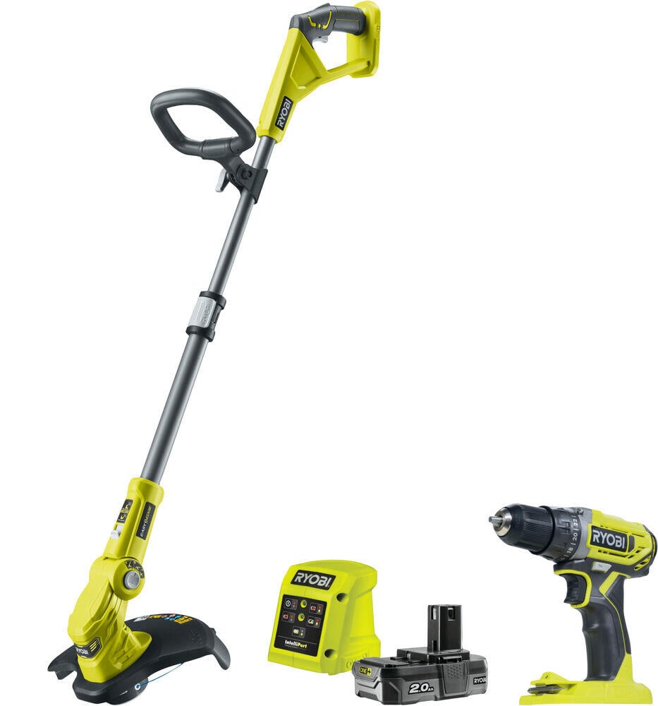Ryobi OLT1832DD2-120 gresstrimmer og drill m/batteri