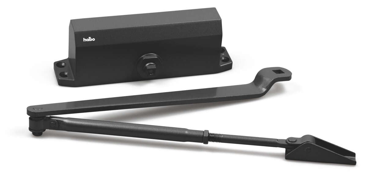 Habo dørlukker 400 Komplett Sortfarget