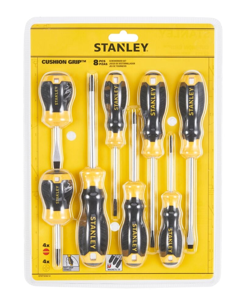 BLACK+DECKER skrutrekkersett 8 deler Phlips og spor.