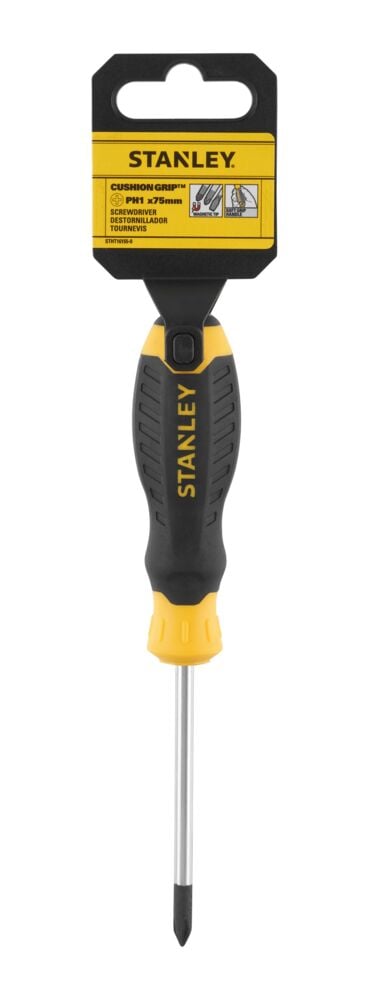 BLACK+DECKER skrutrekker PH1X75mm, med magnet og softgrip håndtak